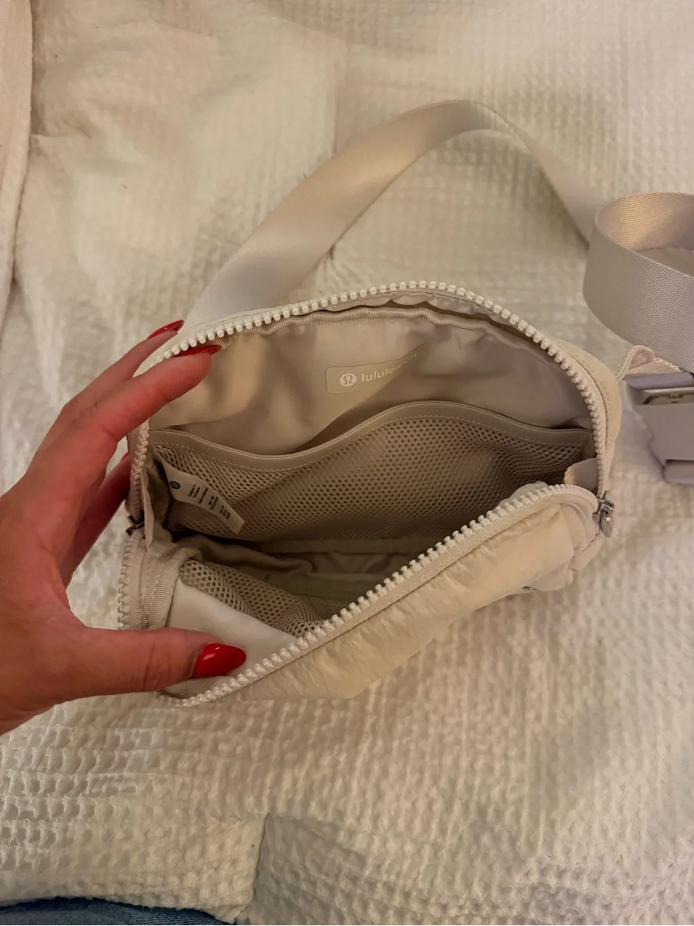 lululemon athletica small crossbody belt bag in light beige